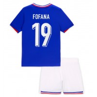 Francúzsko Youssouf Fofana #19 Domáci Detský futbalový dres ME 2024 Krátky Rukáv (+ trenírky)